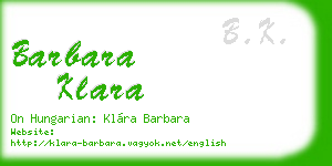 barbara klara business card